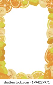 Postcard of yellow cut fruits