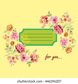 Postcard for you with flowers