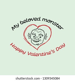 postcard for your favorite monster in vector