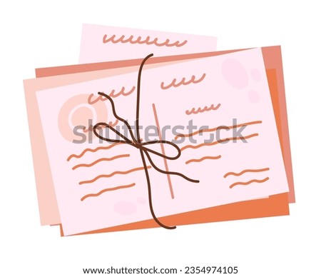 Postcards correspondence. Happy postcrossing project, send letters vector illustration