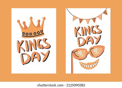 Postcards and flyers for King s Day in the Netherlands