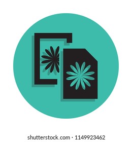 postcards icon. Element of printing house for mobile concept and web apps icon. Thin line icon with shadow in badge for website design and development, app development