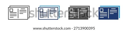 postcards icon sheet multiple style