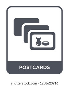 postcards icon vector on white background, postcards trendy filled icons from Museum collection, postcards simple element illustration