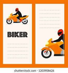  postcards from the moto rider and place for text