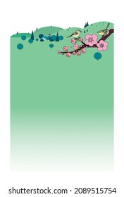 Postcards of Plum and Forest in Early Spring