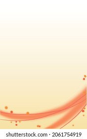 Postkartengroßes Hintergrundmaterial mit flauschigen orangefarbenen Linien.