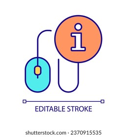 Post-click marketing RGB color icon. User interaction metric. Personalized marketing strategy. Isolated vector illustration. Simple filled line drawing. Editable stroke. Arial font used