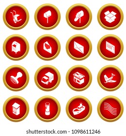 Poste service icons set. Simple illustration of 16 poste service icons set vector icons for web