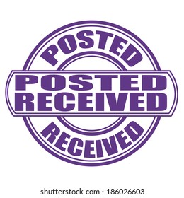 posted received stamp vector illustration