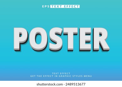 Poster 3D efecto de fuente de moda