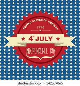 Poster 4 July Independence Day.Typography.Vector illustration.