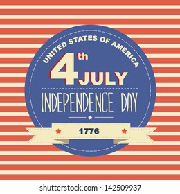 Poster 4 July Independence Day.Typography.Vector illustration.