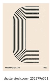 Poster in 70s style with retro alphabet letters