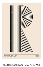 Poster in 70s style with retro alphabet letters