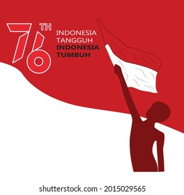 poster of the 76th anniversary of the republic of indonesia. Spirit of freedom symbol. Use for banner, and background.