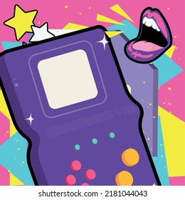 poster of 90s portable video game
