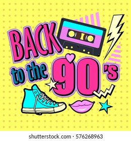 Poster 90s. Vector illustration