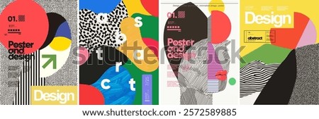 Poster, Abstract art and design. Trendy abstract vector posters with nature geometric nature, shapes, portrait, landscape and modern typography. Perfect for backgrounds, creative projects, and contem