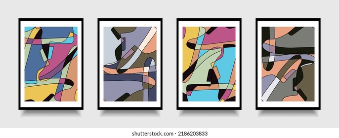 Poster abstract background design colorful and cover geometric shape minimal style