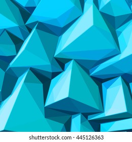 Poster with abstract blue ice cubes and posterized colors