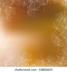Poster with abstract blurred fall background and white leafs. And also includes EPS 10 vector