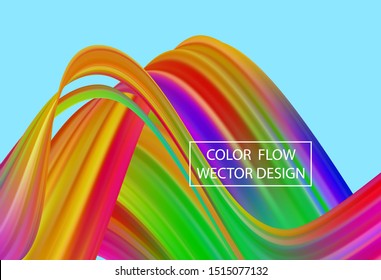 Poster with abstract bright shapes of fluid in a futuristic style.
Colorful waveforms