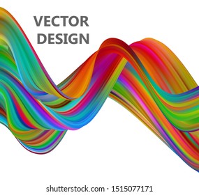 Poster with abstract bright shapes of fluid in a futuristic style.
Colorful waveforms