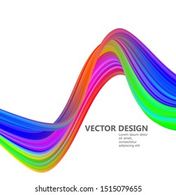 Poster with abstract bright shapes of fluid in a futuristic style.
Colorful waveforms