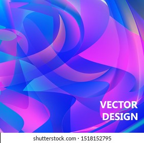 Poster with abstract bright shapes of fluid in a futuristic style.