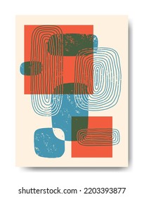 Poster with abstract geometric patterns.