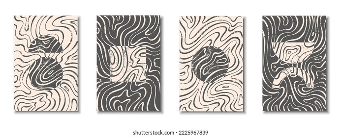Poster with abstract geometric patterns