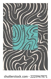 Cartel con patrones geométricos abstractos