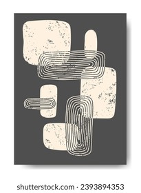 Poster with abstract geometric patterns.