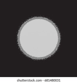 poster abstract gray circle outline paint. banner grey watercolor circle. black background. monochrome grunge texture. vector illustration