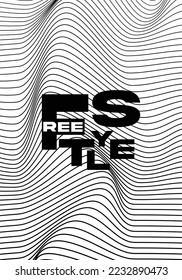 poster with a abstract line with a lettering