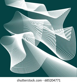 Poster with abstract lines in the style of the 80's. Retro-art for covers, banners, flyers and posters. Vector illustration.