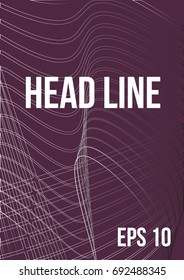 Poster with abstract lines in the style of the 80's. Retro-art for covers, banners, flyers and posters. Vector illustration.