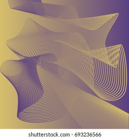 Poster with abstract lines in the style of the 80's. Retro-art for covers, banners, flyers and posters. Vector illustration.