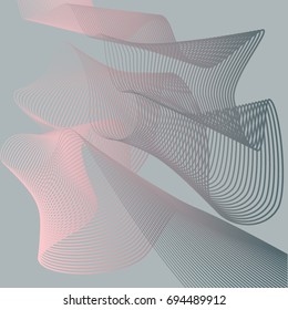 Poster with abstract lines in the style of the 80's. Retro-art for covers, banners, flyers and posters. Vector illustration.
