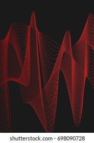 Poster with abstract lines in the style of the 80's. Retro-art for covers, banners, flyers and posters. Vector illustration.