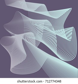 Poster with abstract lines in the style of the 80's. Retro-art for covers, banners, flyers and posters. Vector illustration.