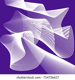 Poster with abstract lines in the style of the 80's. Retro-art for covers, banners, flyers and posters. Vector illustration.