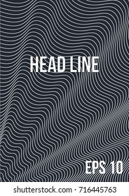 Poster with abstract lines in the style of the 80's. Retro-art for covers, banners, flyers and posters. Vector illustration.