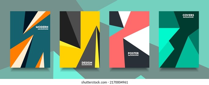 Poster abstract minimal background and cover colorful design triangle style