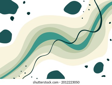 Poster with abstract organic shapes