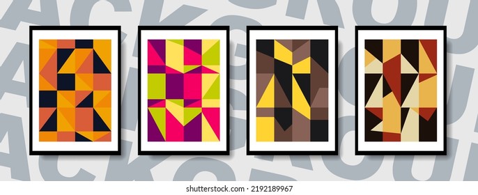 Poster abstract shape geometric trendy color background and cover modern design