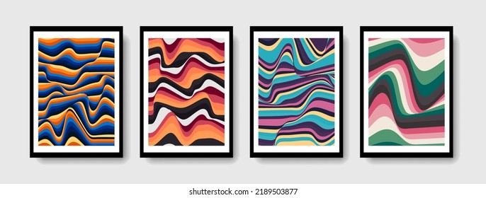 Poster abstract shape wave design and cover colorful minimal background
