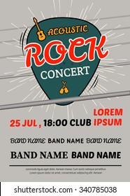 Poster Of Acoustic Rock Concert. Vector Illustration