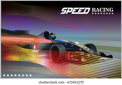  Poster Advertising For Cars, Racing. Vector Realistic Illustration. Video Game Poster
